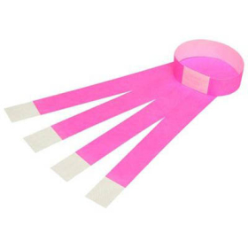 Rexel 9861109 tyvek wristbands with serial number fluoro pink pack 100 #R9861109