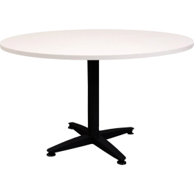 Rapid span 4 star round table black pedestal base 1200mm warm white #RLRBRT12W