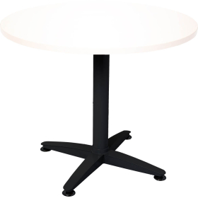 Rapid span 4 star round table black pedestal base 900mm warm white #RLRBRT9W