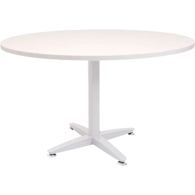Rapid span 4 star round table white pedestal base 1200mm warm white #RLRWRT12W