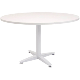 Rapid span 4 star round table white pedestal base 900mm warm white #RLRWRT9W