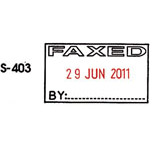 Shiny self inking datestamp with message 'FAXED' #S403