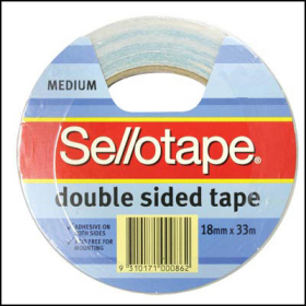 Sellotape 960604 double sided tape 18mm x 33m roll #S40418