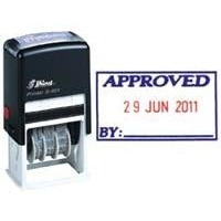 Shiny self inking date stamp with message 'APPROVED' #S404D