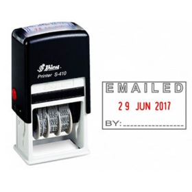 Shiny self inking date stamp with message 'EMAILED' #S410