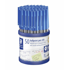 Staedtler stick 430 ballpen medium 0.45mm blue box 50 #S430MBL50