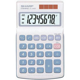 Sharp EL240SAB pocket calculator with twin power and decimal select 8 digit #SEL240S