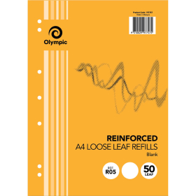 Loose leaf paper plain A4 pack 50 #VA4P50