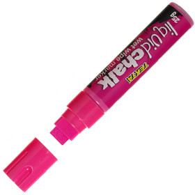Texta jumbo liquid chalk markers wet wipe chisel 15mm pink #TLC26PINK