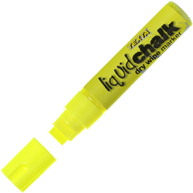 Texta jumbo liquid chalk markers wet wipe chisel 15mm yellow #TLC26Y