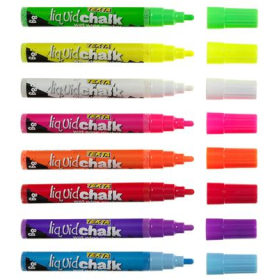 Texta liquid chalk markers wet wipe bullet 4.5mm yellow #TLC8Y