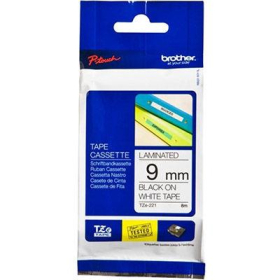 Brother tze-221 laminated labelling tape 9mm black on white #TZ221