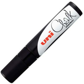 Uni chalk marker broad chisel tip 15mm black #ULCMB