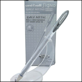 Uniball signo noble metallic gel ink pen medium 0.8mm silver #UM120NMS