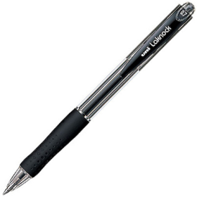 Uni-ball laknock retractable ballpoint pen fine 0.7mm black #USN100FB