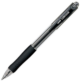 Uni-ball laknock retractable ballpoint pen medium 1.0mm black #USN100MB