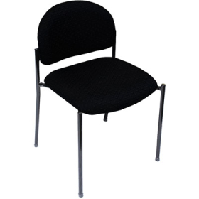 Rapidline stacking visitor chair 4 leg black frame black #RLV100BK