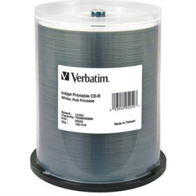 Verbatim cd-r 700mb 52x inkjet printable (spindle 100) #V95252