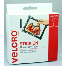 Velcro brand strip hook only 25mm x 3.6m #VSTRIPH