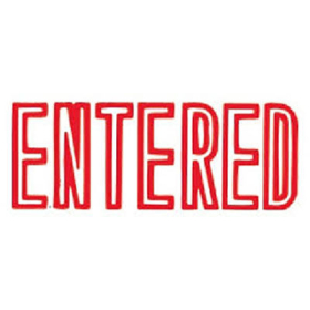 Xstamper 1021 message stamp red 'ENTERED' #X1021
