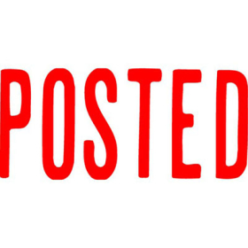 Xstamper 1047 message stamp red 'POSTED' #X1047